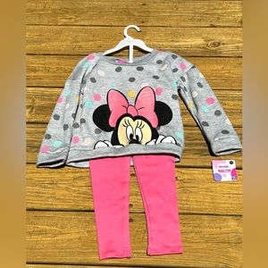 Minnie Mouse Sweatshirt & Leggings set, Girls Size 6